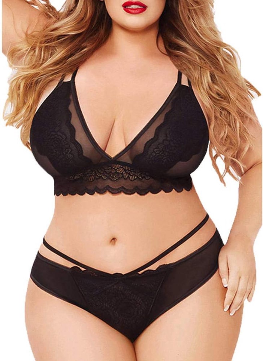 Dameskostuums Dames Sexy Lingerie Set Knoppen Zijden Mesh Ondergoed