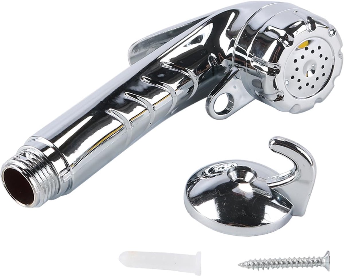 Douchekop 1/2 inch drukknop handdouche, chroom kampeerdouche, badkamerdouche, boot met start/stopknop