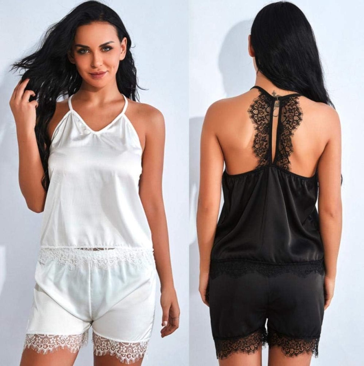 Dameskleding Vrouwen Erotische Lingerie Porno Satijnen Kant Backless Beha Slips Nachtkleding Sexy Ondergoed Verleiding Sex Kostuum