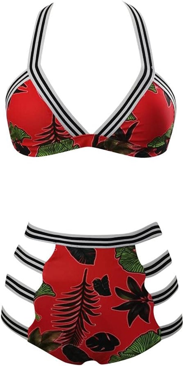 Babydolls, nachtjaponnen & negligés dames Damesprint Split Suit Pattern Set Beach Swim Bathing Set