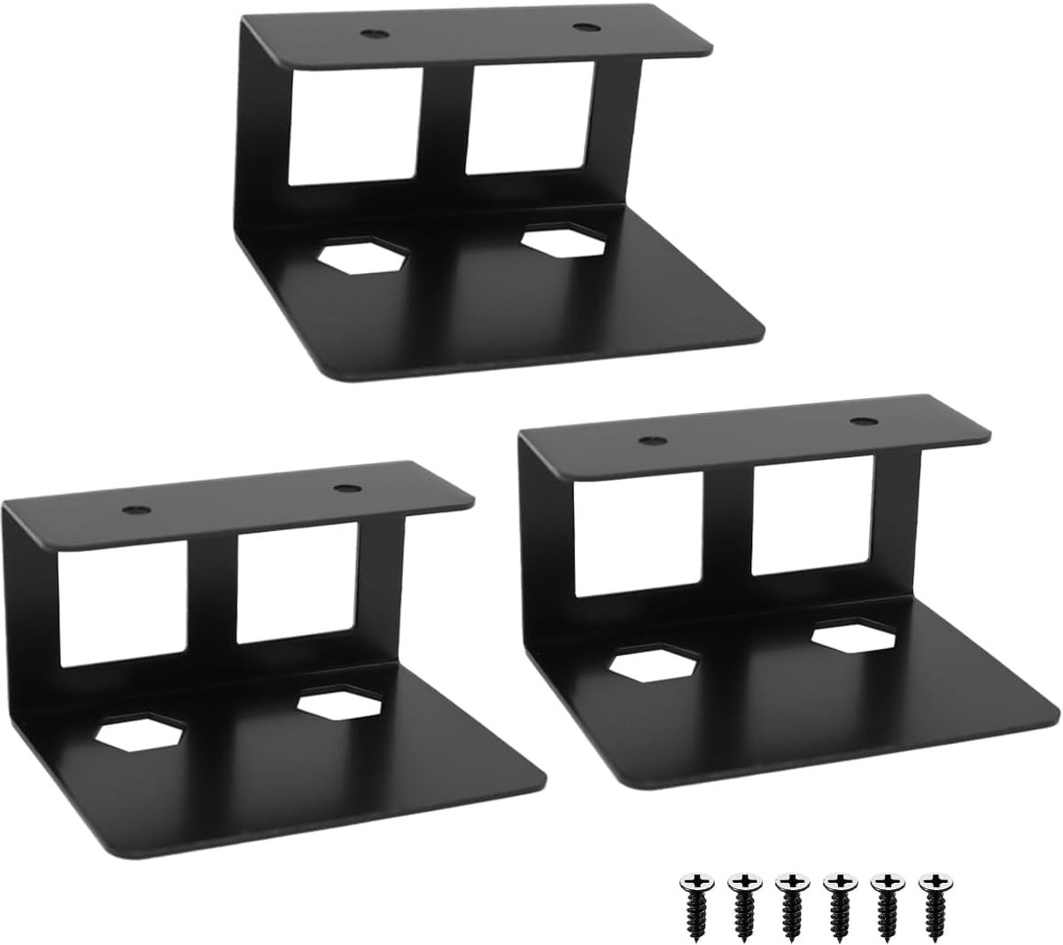 3-delige laptopstandaard voor onder het bureau, metalen opbergrek, ruimtebesparend voor toetsenbord, router, netwerkswitch