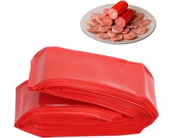 Oneetbaar 20m x 45mm Kunststof Worstdoos Hittebestendig Hotdogmaker Voor Smaakvolle Zelfgemaakte Worsten Snacksticks Stuffer