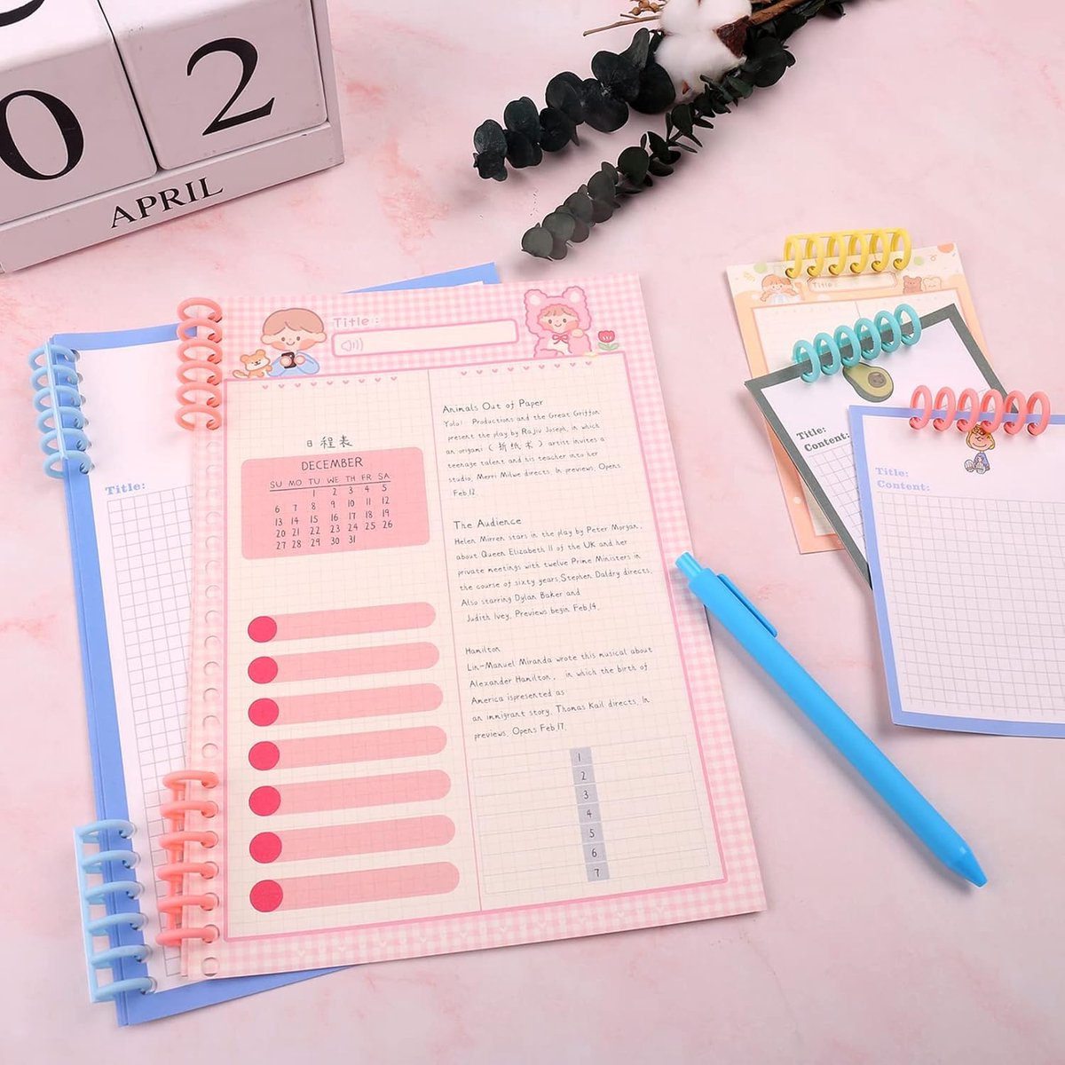 10 stuks plastic bindringen met 6 gaten voor boekbinden, album, notitieboek, fotoalbum, kalender, ringen, kaarten, scrapbooking, 12 mm diameter, 80 vellen