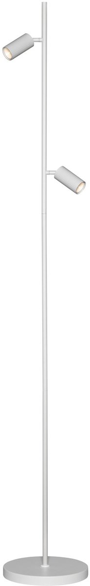 Oryx vloerlamp van Fantasia in wit aluminium, 2 verstelbare GU10 MR11-spots, IP20, lichtbron niet inbegrepen.