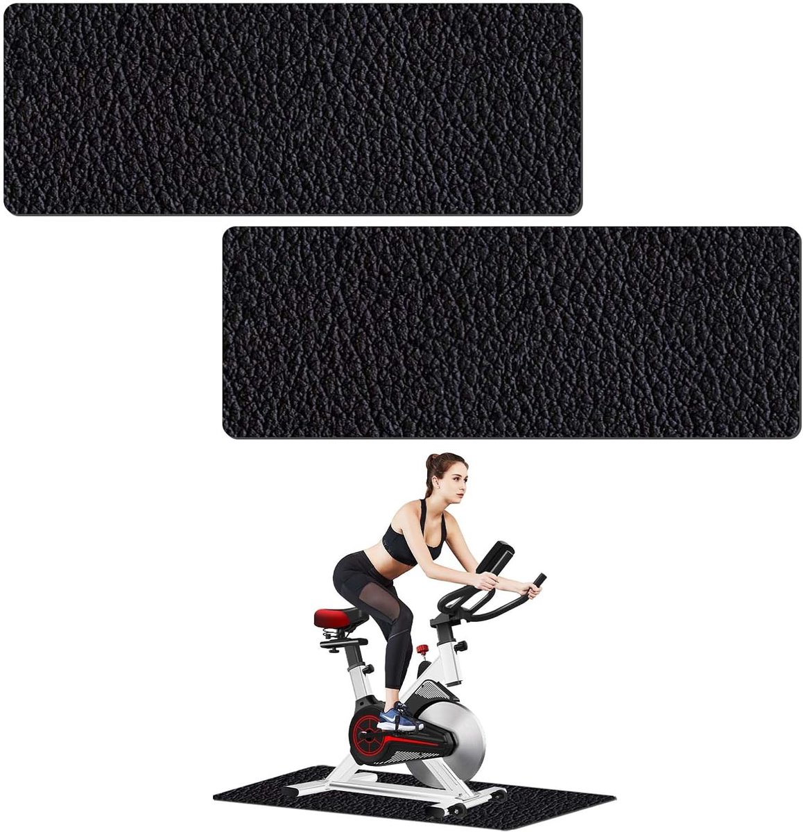 2 stuks 28 x 70 cm, antislip en schokabsorberende loopmatten, duurzame loopmatten, 0,6 cm dik, geschikt voor loopmatten, fitnessmatten, geluidsisolerende fitnessmatten
