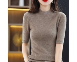 Pullovers Brei Trui - Mode Solid Color Schroefdraad Gebreide Truien, Dames Dikke Jacquard Vijfdelige Mouw Losse Gebreide Tops, Herfst Losse Casual Pullovers All-Matc