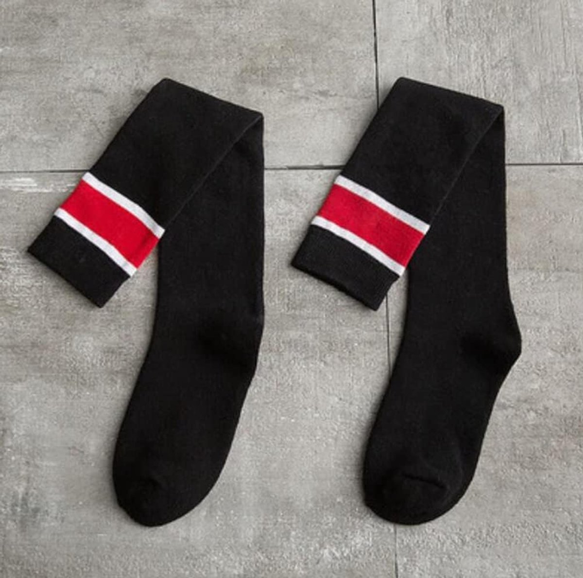 Sokken (2 paar) dikke sokken vrouwen winter knielengte sokken om warme kalfkousen te houden (Color : Black)
