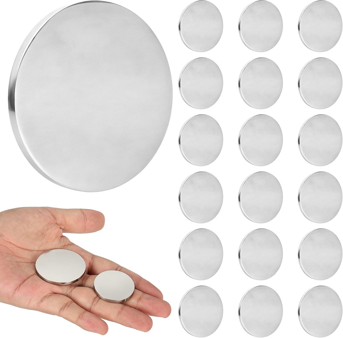 20 stuks 32 mm muntsleuven van roestvrij staal, 3 mm dik, gravure blanco voor lasergravure en metaalreliëf, blanco uitdagingsmunten voor sleutelhangers en verzameling (32 mm - 20 stuks)
