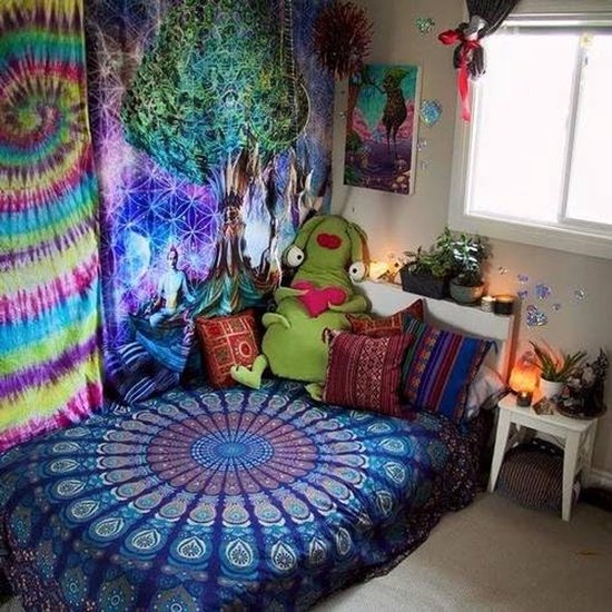 Verrekijker Indian Size Mandala Tapijt Yoga Mat Stuk Muur Decor Strandtapijt Hippie Gooien Wandtapijt Home Decor Sprei — afbeelding 3