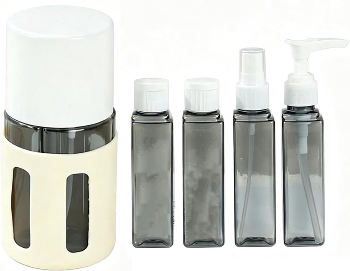Reisflessen om te vullen, shampoo-dispenser, reisgadgets, siliconen reisflessenset, reisflessen, dispenser, draagbaar, reisformaat, container, vloeistofcontainer