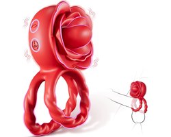 Cock Ring Sex Toy - Penis Ring Sex Toyscouples for Couples with 10 Licking & 10 Vibrating Modes Flower Adult Toys for Men Vibrator Ring Clitoral Stimulation Sex Toys4couples Men & Women