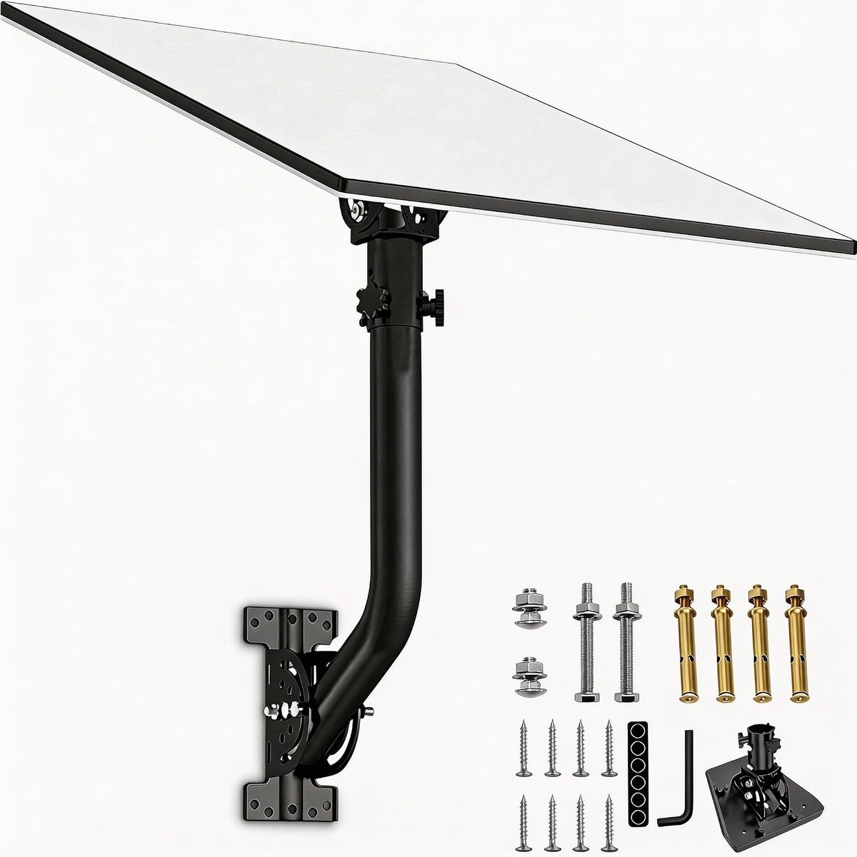 Gen 3 houder met buisadapter, verstelbare wand- en dakhouder voor Starlink Standard V3, stabiele metalen masthouder voor buitenmontage, montageset voor dak, muur en mast