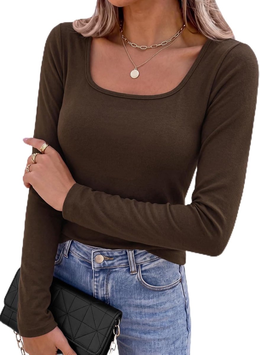 Thermische Tops Dames Mouwen Vierkante Hals Base Layer