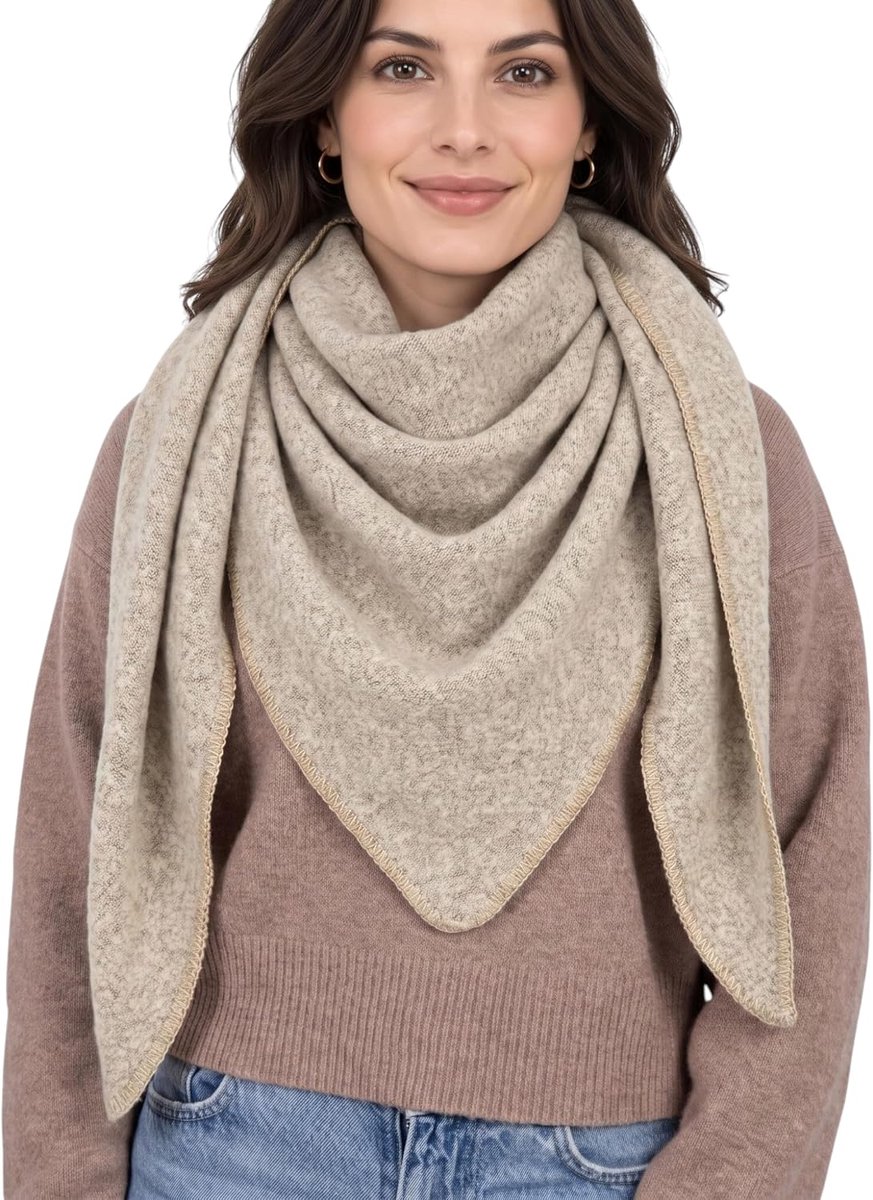 Damessjaal XXL – driehoekige sjaal viscose 202 x 82 cm – winter en herfst halsdoek, behaaglijk zacht en warm, elegante damessjaal