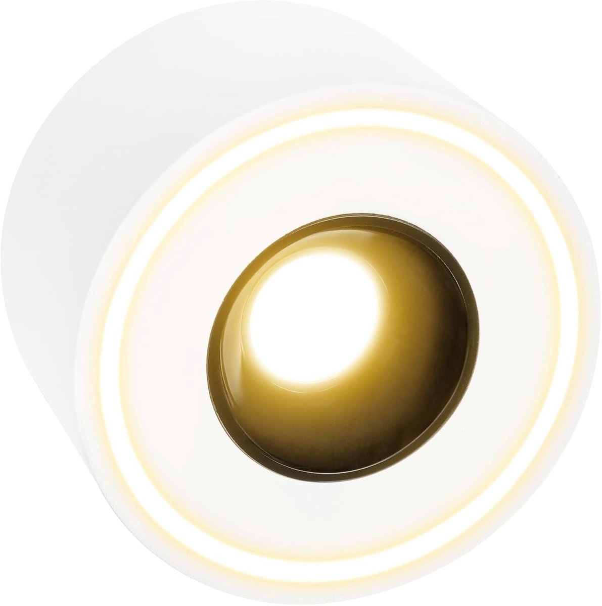 Wit, ultraplat, Ø 97 x 55 mm, led-opbouwspot, 8 W, 1680 lm, 3000 K, warmwit, plafondspot, rond, 230 V, plafondspot van aluminium, binnenspot, led-plafond