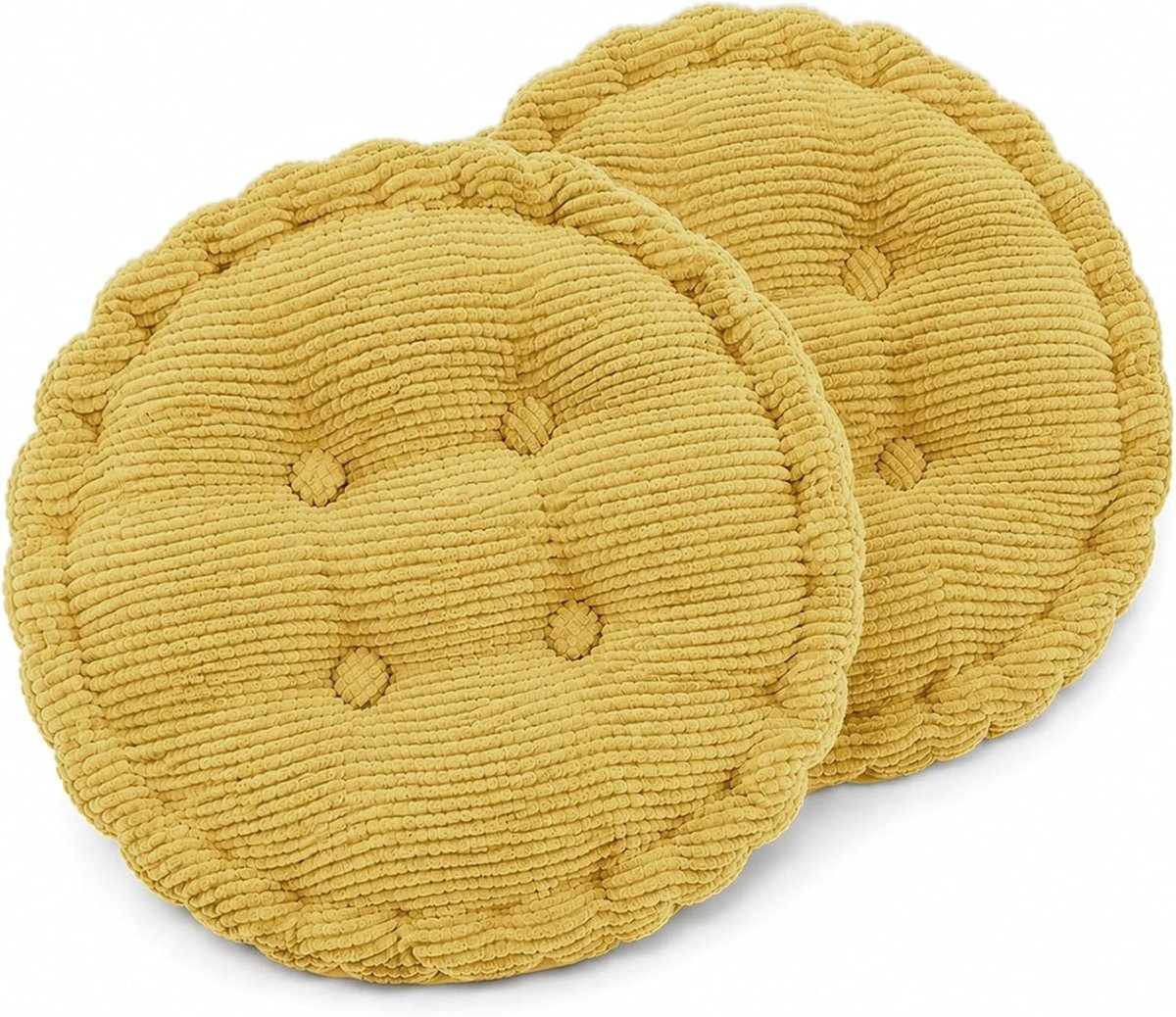 Stoelkussen, outdoor, set van 2 zitkussens, rond, 40 x