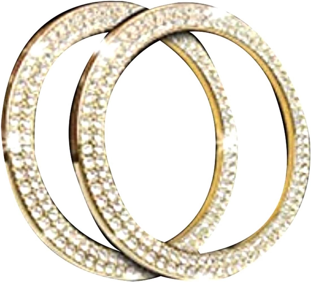 Interieur Trim Bling Accessoires geschikt voor Land Rover Discovery 4 Discovery Sport Auto Wijziging Accessoires Vrouwen Strass Crystal Decals Accessoires Center console sticker 2pcs/set Goud