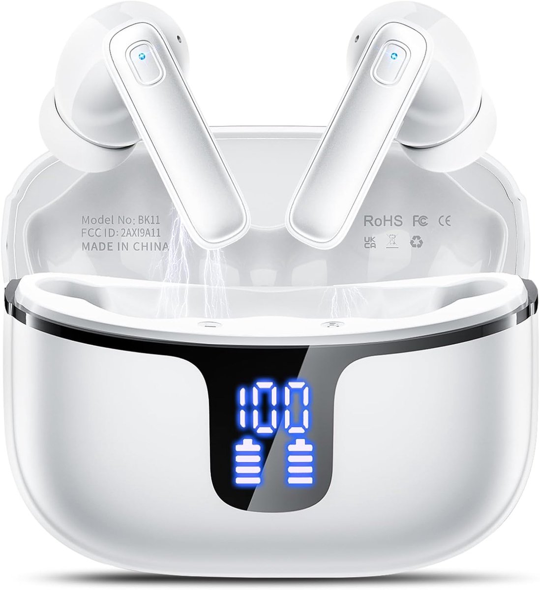 SnelShoppen - Bluetooth Headphones Draadloos 5.4 In-Ear Hoofdtelefoon met 4 ENC Noise Cancelling Microfoons, 48 Uur HiFi Stereo, IP7 Waterdichte Oordo