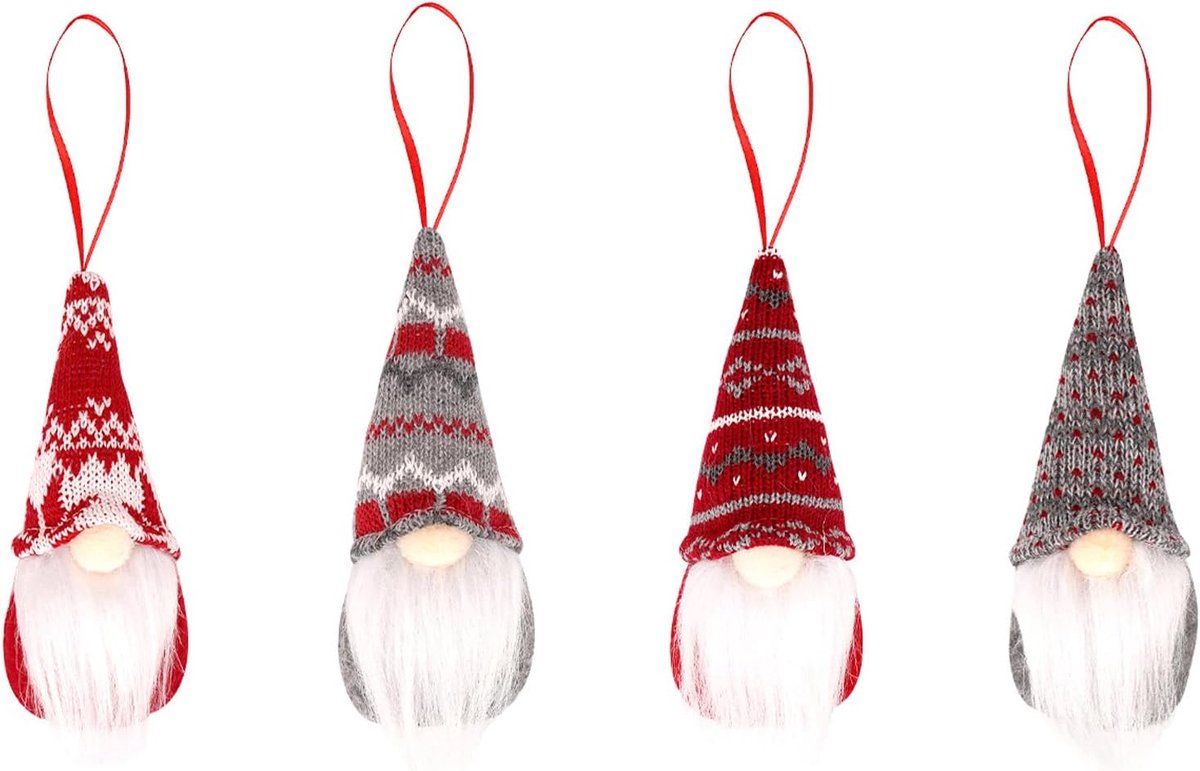 Kerstboomdecoratie gnome hangers - handgemaakt - Scandinavische stijl - ideaal voor kerstboom en tafel - ShopVlot