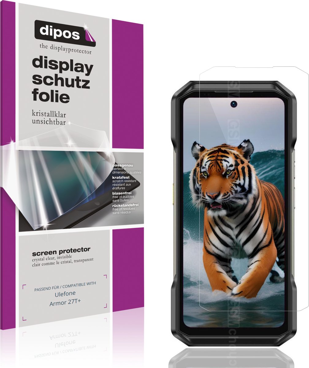 dipos – 4x Beschermfolie geschikt voor Ulefone Armor 27T+ | Krasbestendige & heldere Screenprotector Ultra-Thin