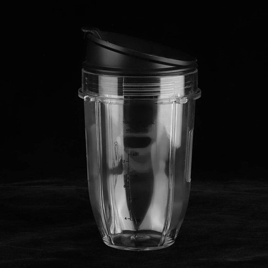 Reservebeker met deksel - Extra kannenset - Onderdelen voor mixer - Herbruikbaar ontwerp - 530 ml - Transparant — afbeelding 3