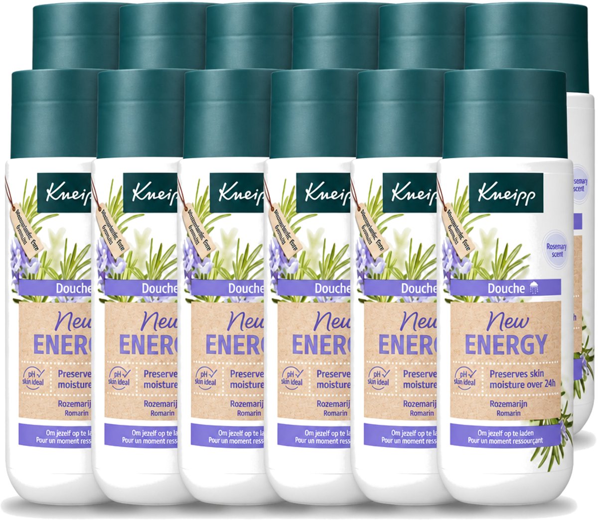 12 x Kneipp - Douchegel - New Energy - Energieke Geur - 200 ml - Voordeelverpakking - 12 stuks