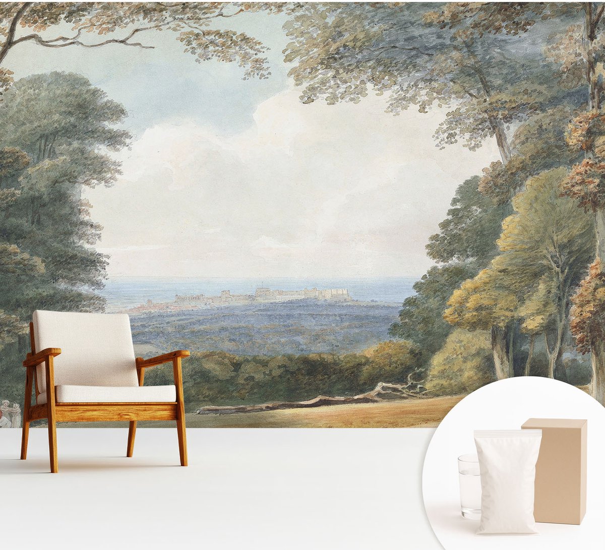 Wallfluent Fotobehang - Groente Vliesbehang - 312x219 cm - Bebost Landschap Muurschildering - Slaapkamer behang Landschappen - Fotobehang Vlies - Slaapkamer behang