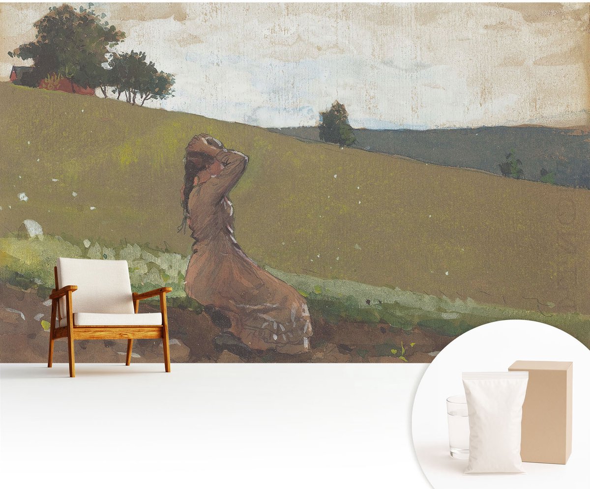 Wallfluent Fotobehang - Groente Vliesbehang - 416x254 cm - Een Rustige Scène Muurschildering - Slaapkamer behang Landschappen - Fotobehang Vlies - Slaapkamer behang