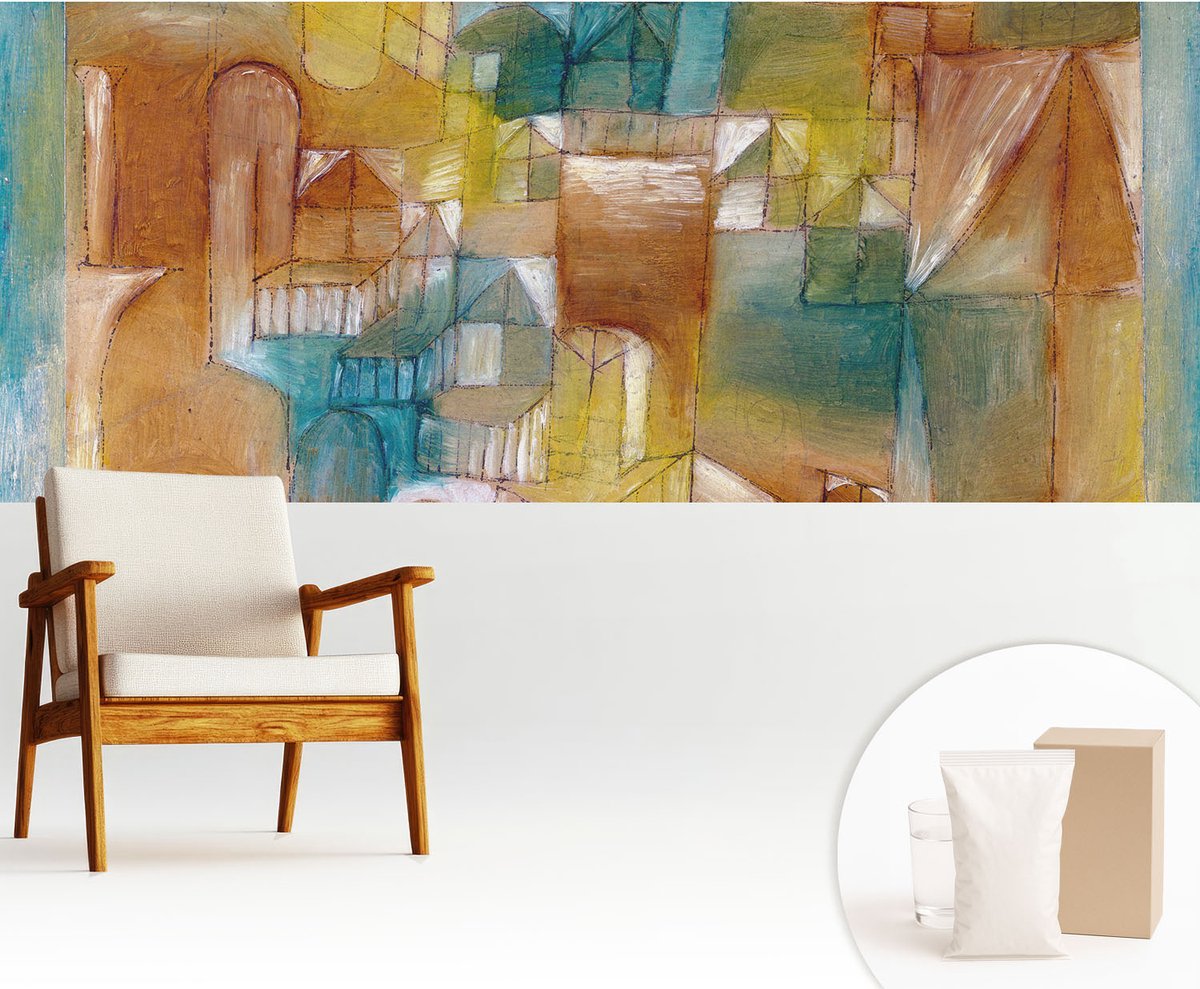 Wallfluent Fotobehang - Bruin Vliesbehang - 250x104 cm - Geometrische Structuren Muurschildering - Gang behang Abstractie - Fotobehang Vlies - Gang behang