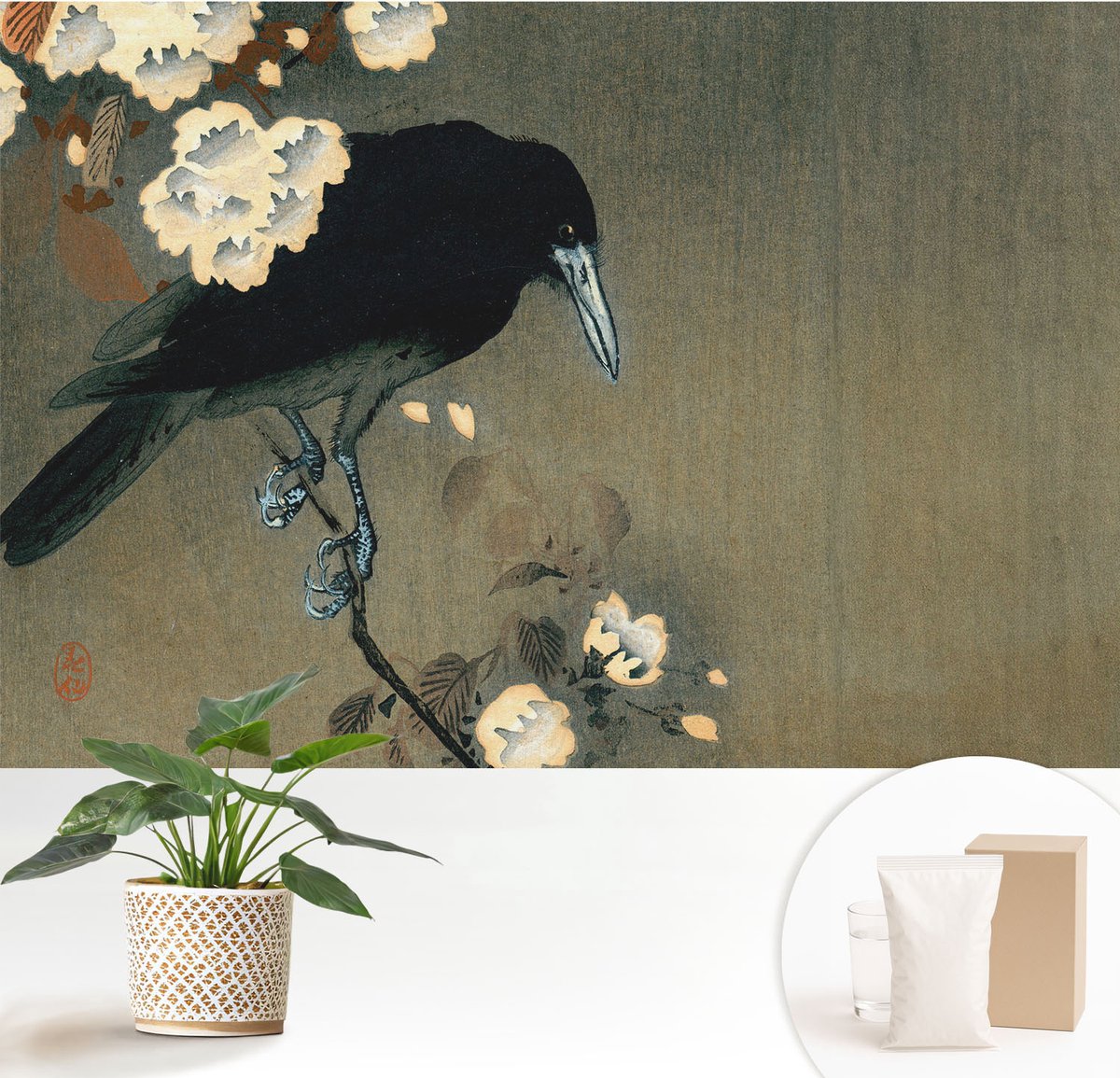Wallfluent Fotobehang - Grijs Vliesbehang - 152x104 cm - Exotische Natuur Muurschildering - Slaapkamer behang Dieren - Fotobehang Vlies - Gang behang