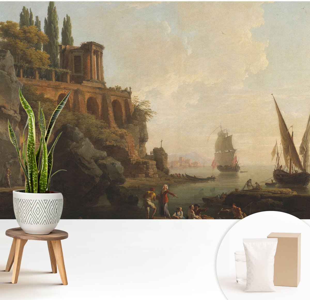 Wallfluent Fotobehang - Bruin Vliesbehang - 208x146 cm - Zeegezicht Muurschildering - Slaapkamer behang Landschappen - Fotobehang Vlies - Slaapkamer behang