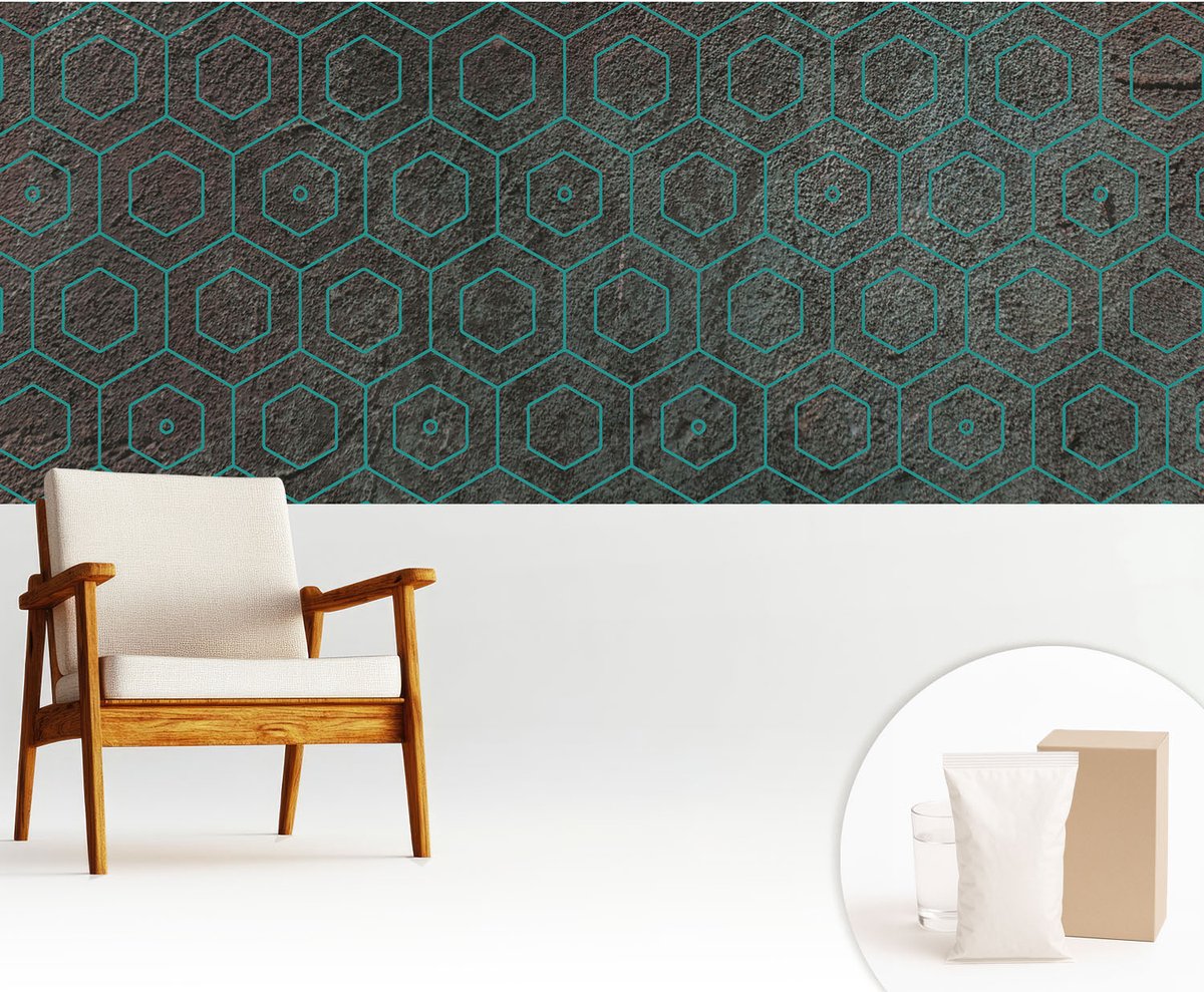 Wallfluent Fotobehang - Bruin Vliesbehang - 250x104 cm - Geometrisch Patroon Fotobehang Vlies - Hal behang Texturen - Muurschildering - Hal behang
