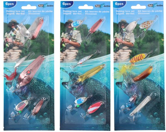 Vissen - Vis - Spinner - Blinker - Blinkertjes - Set Van 6 - Fish Active van VISSEN — afbeelding 2