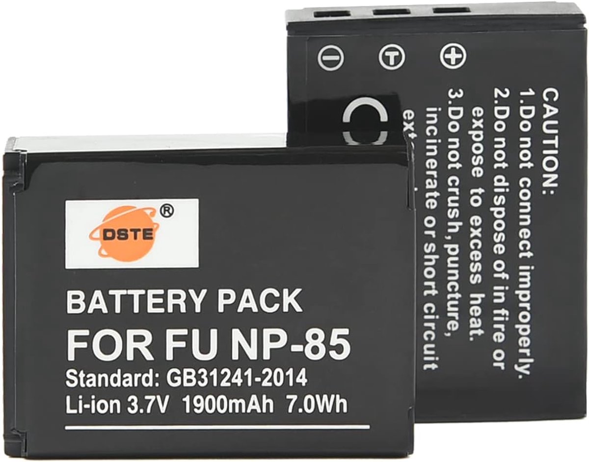 DSTE NP-85 Li-Ion Batteries Rechargeable for Fujifilm FinePix S1 SL240 SL245 SL260 SL280 SL300 SL305 SL1000 Pack of 2 - ShopVlot