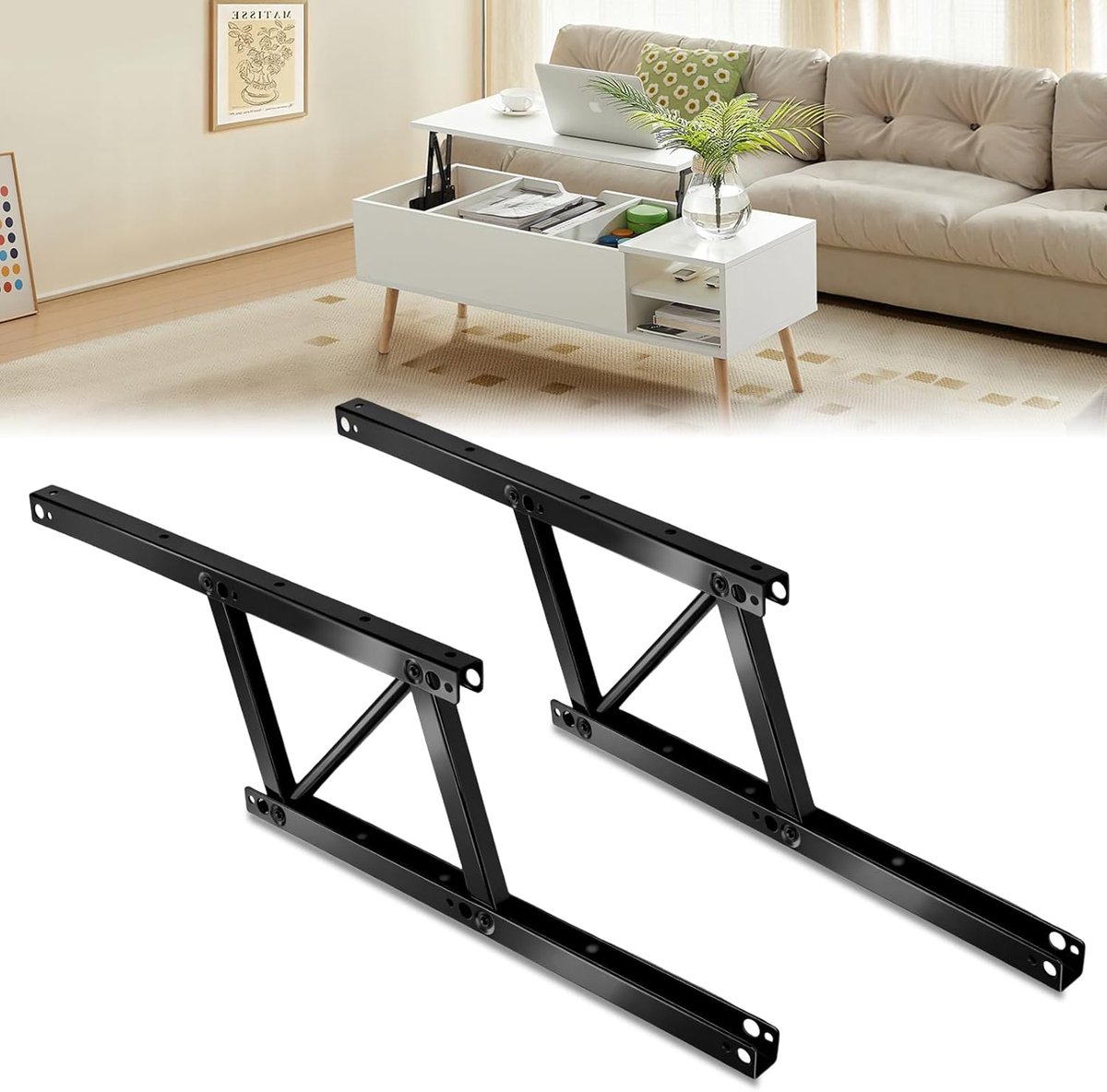 Top Coffee Table Lifting Hinge Foldable with Mounting Hinge and Spring for Poweka Cafe Table - ShopVlot