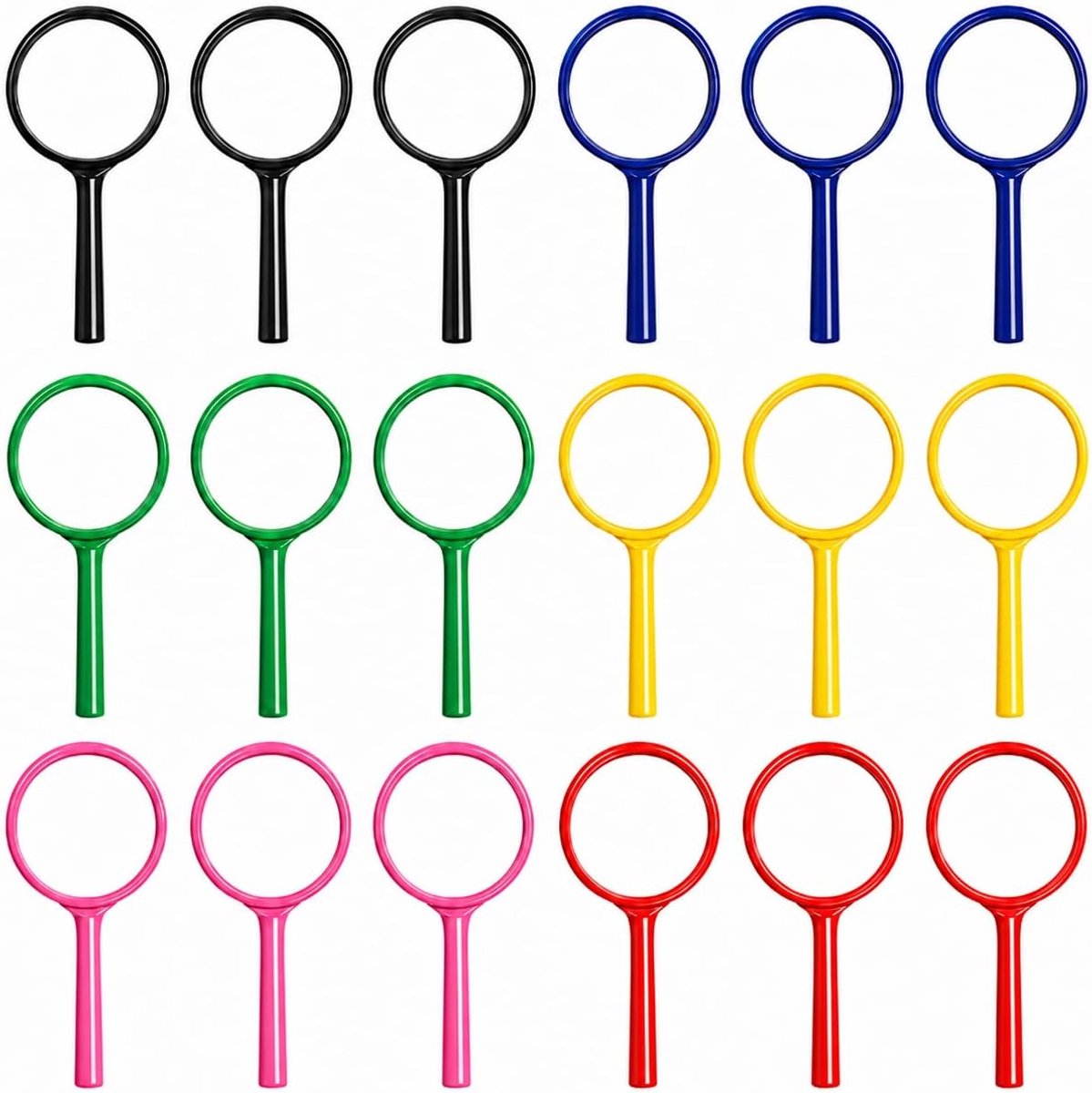 18 stuks kinderloep set 5X, kleurrijke loepjes voor kinderen met 5-voudige vergroting, mini loep buiten ontdekkerspeelgoed voor detective spel, natuurverkenning, kinderverjaardag & feestjescadeau