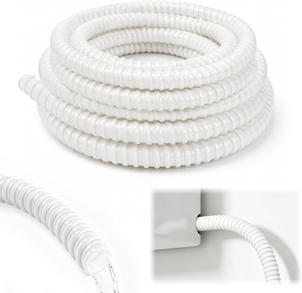 Ø 16 mm van pvc, flexibele en op maat te snijden, afvoerslang voor airconditioning en split-airconditioning (Ø16 mm, 10 m)