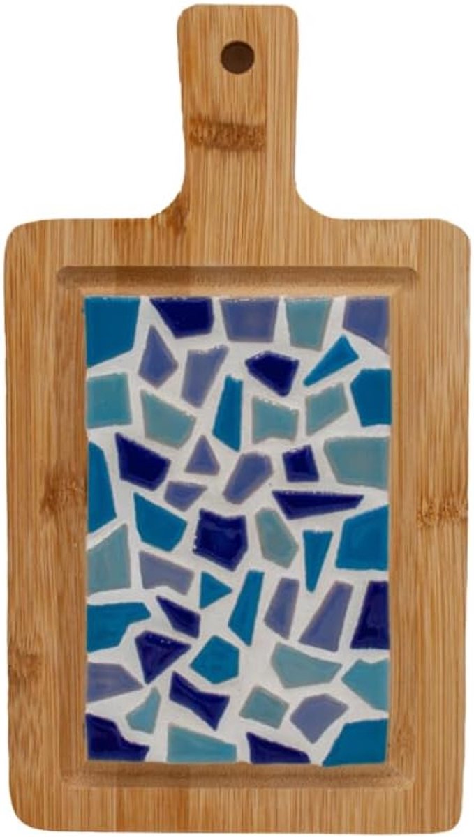 Creations mozaïek DIY borrelplank blauw creatief knutselpakket