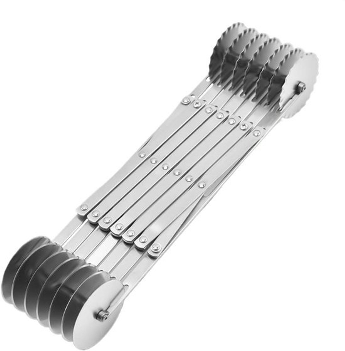Deegsnijwiel - Pastaroller - Gebak snijden - Verstelbare breedte - 433L x 88B cm - Zilverkleurig