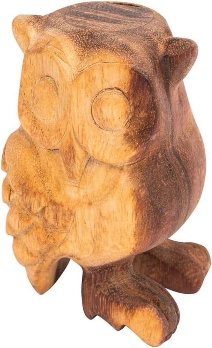 Houten Guiro Uil - Percussie Instrument - Muziek Maken - Uniek Uil Ontwerp - 1 Aantal - Bruin