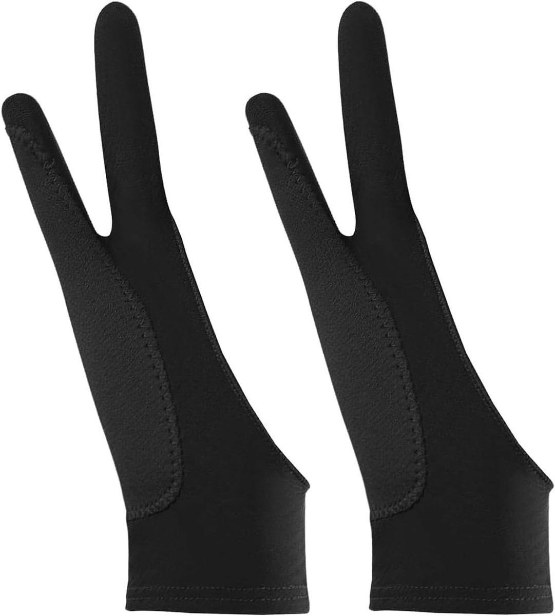Tekenhandschoen voor grafisch tablet, 2 stuks, antislip en krasbestendig, compatibel met touchscreens (grafisch ontwerper, digitaal schilderen)