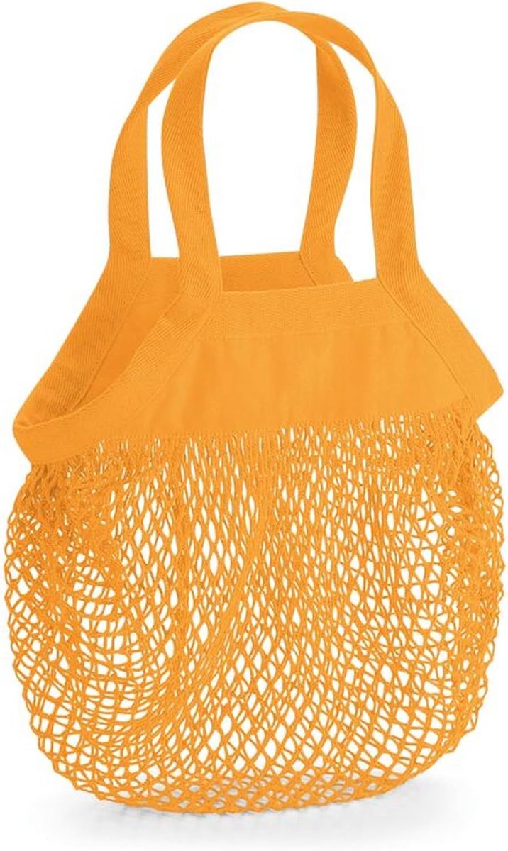 Mill W150 biologisch katoenen mesh boodschappentas, Barnsteen, Eén maat