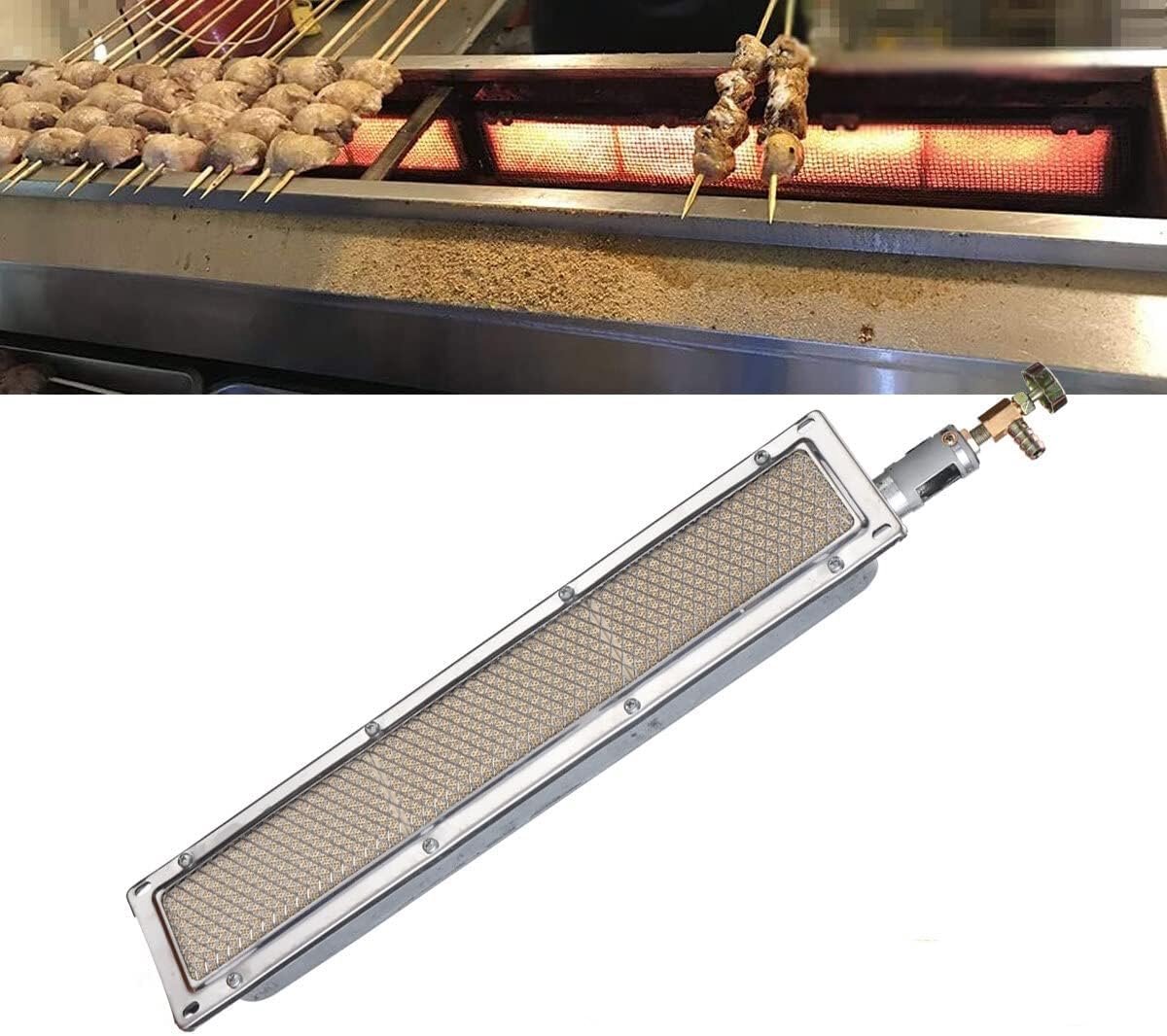 Infrarood zijbrander, gas camping brander BBQ infrarood-keramische brander gasgrill keramische verwarming, 44 * 9,5 cm