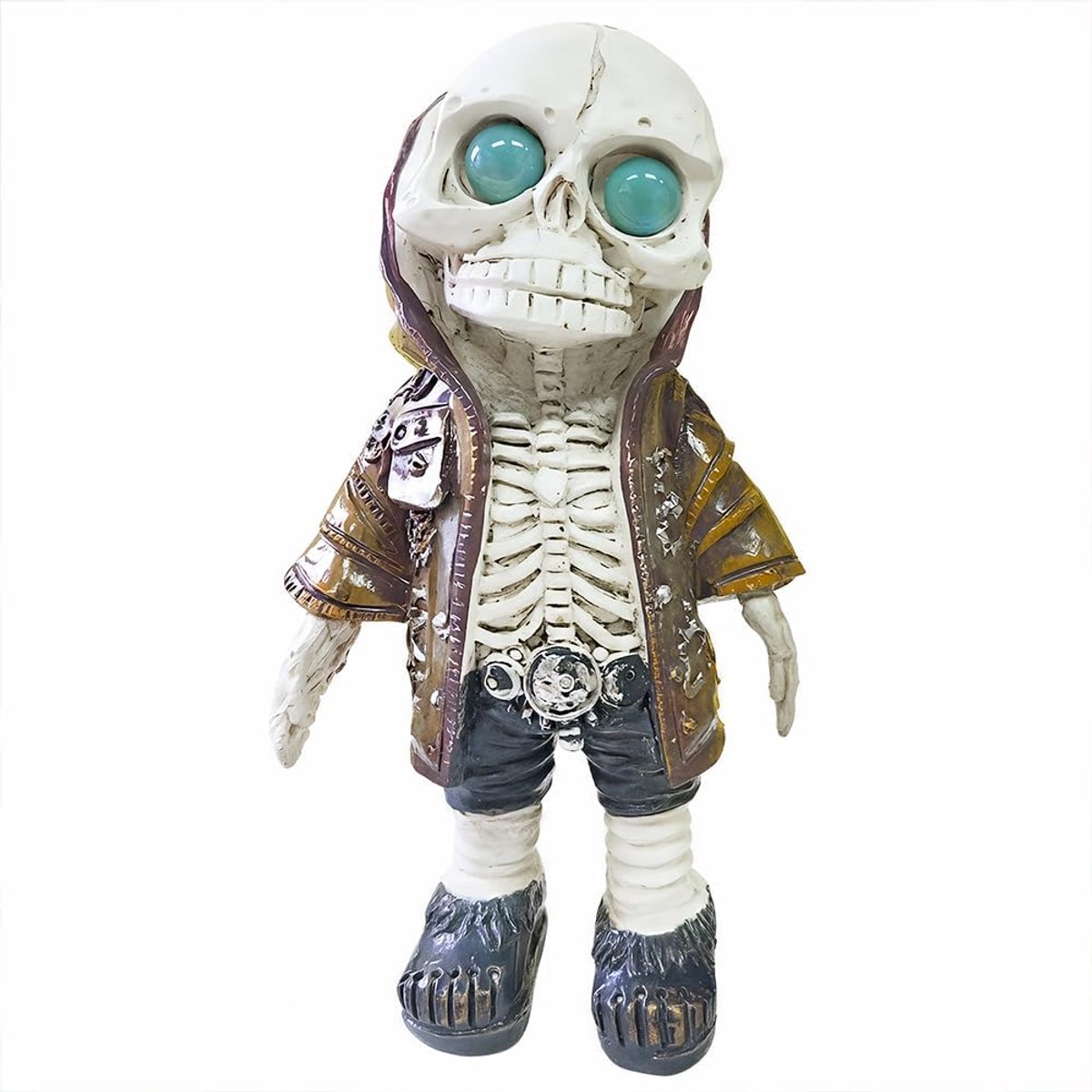 2025 New Resin skeletfiguren, skeletbeeld voor Halloween, bureau- of plankdecoratie, heren en dames, woondecoratie in horrorstijl (D)