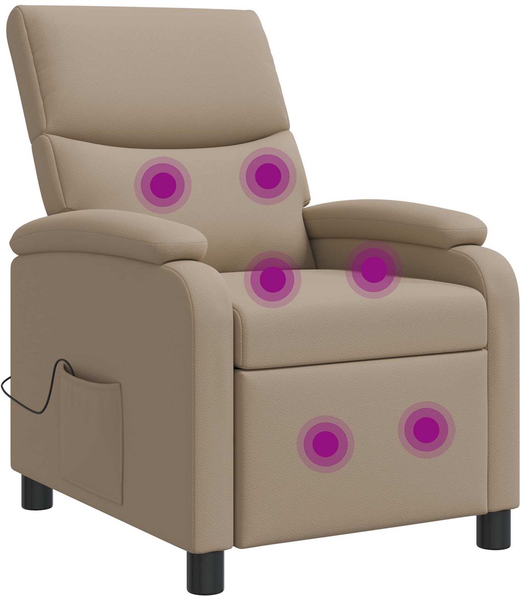 vidaXL Massage - Relaxstoel - Cappuccino - Kunstleer