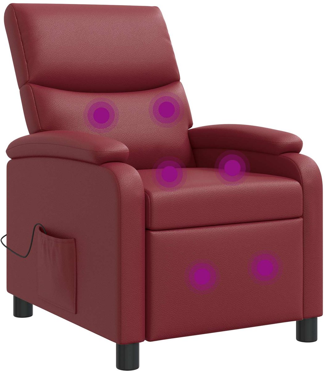vidaXL Massage - Relaxstoel - Wijnrood - Kunstleer