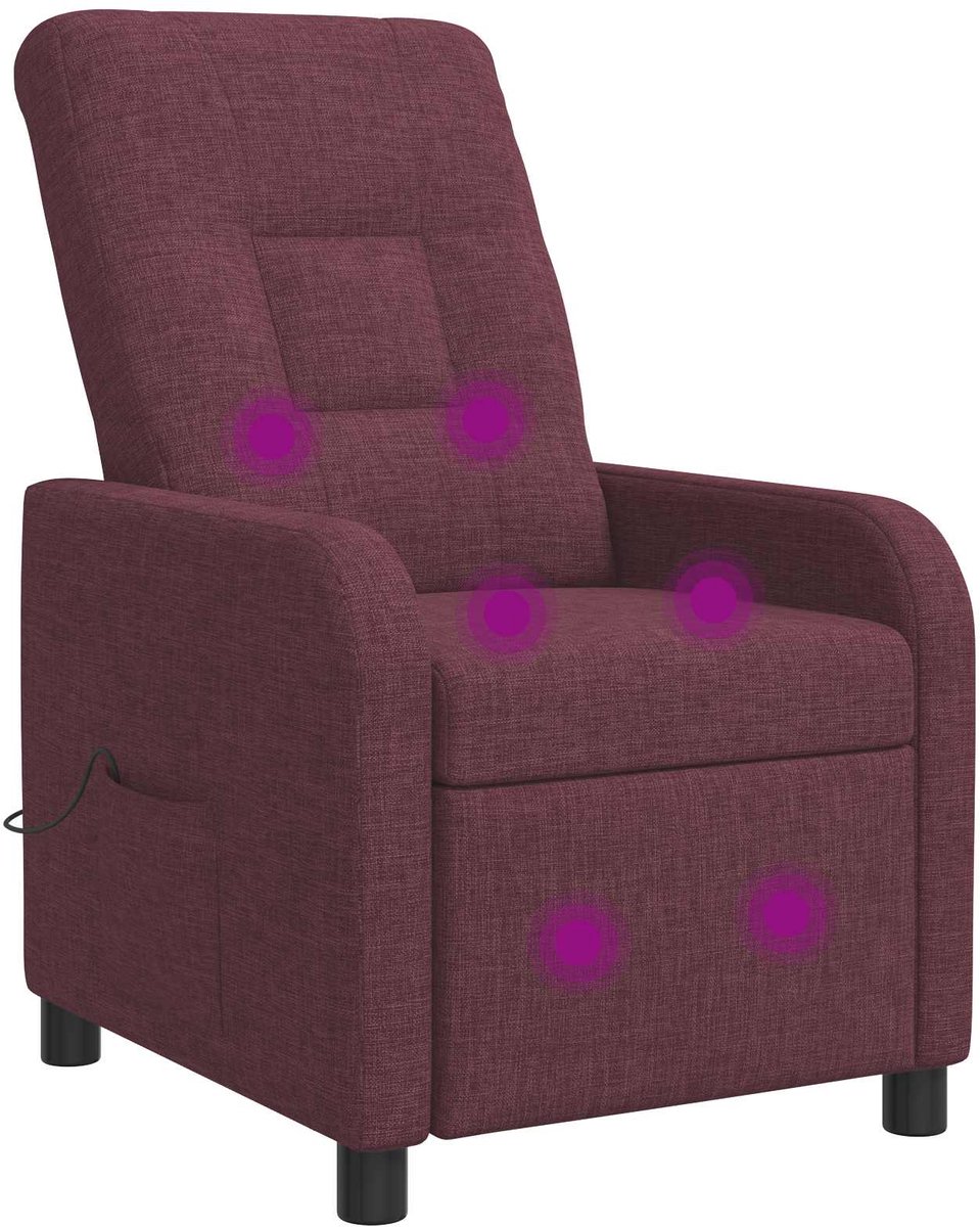 vidaXL Massage - Relaxstoel - Paars - Stof