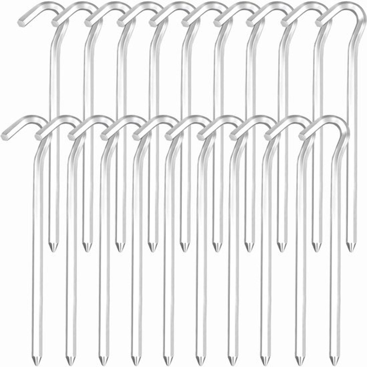 Set van 20 Stormbestendige Tentpinnen, Ideaal voor Kamperen, Buitenactiviteiten en Tentaccessoires (18 cm)