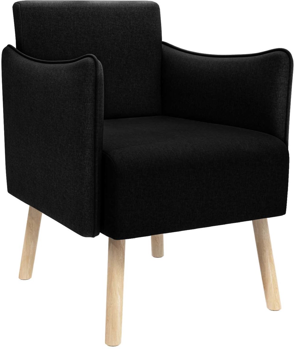 vidaXL Accentstoel - Zwart - Stof