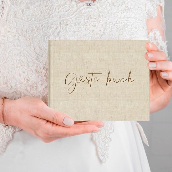 gastenboek voor bruiloft en verjaardag, 144 lege pagina's, blanco, gepersonaliseerd met elegante cover, bruiloftsgastenboek voor onvergetelijke gastenberichten — afbeelding 5